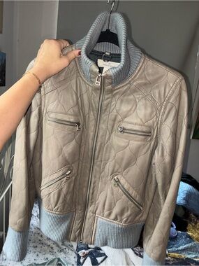 By Malene Birger Quilted Leather Bomber Jacket